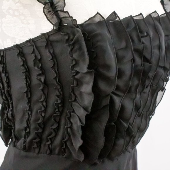 Moschino 8 Silk Ruffle Midi Babydoll Dress LBD - Picture 8 of 14